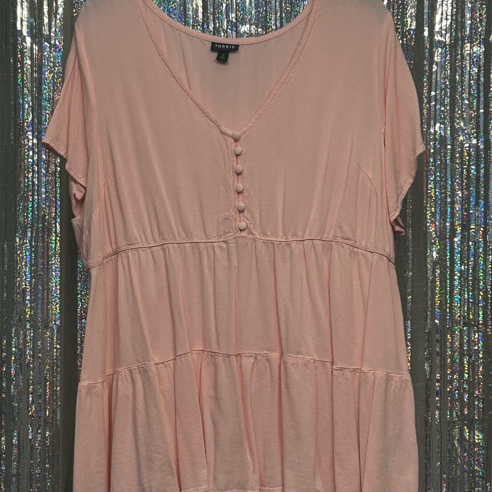 Torrid Blush Pink Tiered Blouse